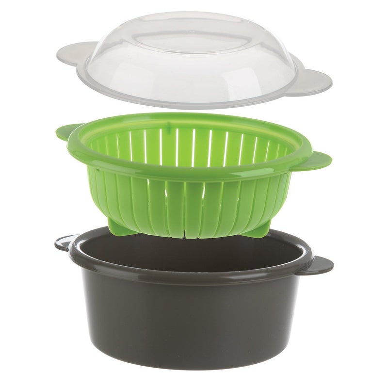 Progressive International PrepSolutions Mini Microwave Steamer, Gray – Fast and Easy Vegetable & Food Steaming - Image 3