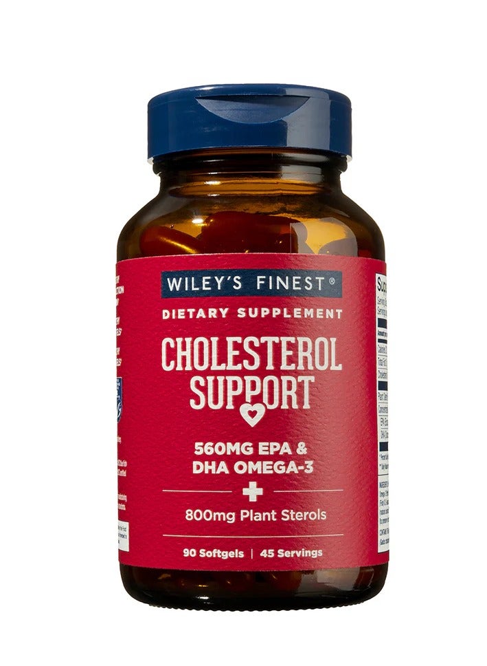Wiley's Finest Alaskan Fish Oil Cholesterol Support 560 Mg Epa Plus Dha Omega 3 90 Softgel