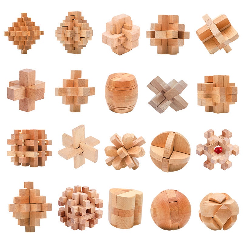 Classical Children'S Educational Wooden Toy Blind Box Kongming Lock Luban Lock Adult Decompression Parent-Child Interactive Unlock Game - Image 3