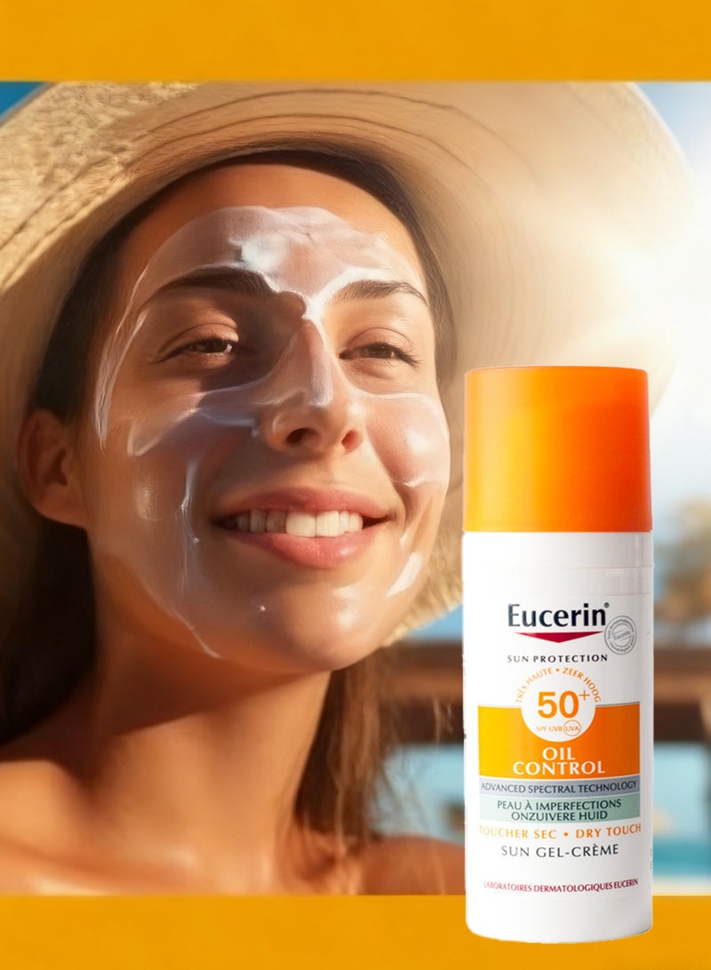 Eucerin Ultra Light Sun Gel SPF 50+ for Oily & Acne-Prone Skin – Advanced Oil Control, Dry Touch, UVA/UVB & HEVIS Protection, Non-Greasy, 50ml - Image 1