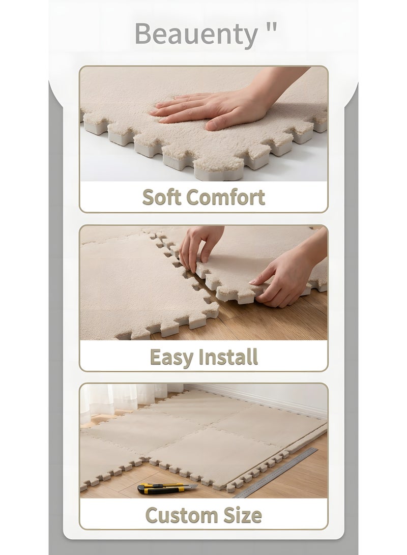 بيوينتي ١٢ قطعة من بلاط الأرضية الإسفنجي التفاعلي، بواجهة إي في آي سميكة، بحواف واقية، مناسب لممارسة الرياضة، واليوغا، وغرف اللعب (١١.٨٥ × ١١.٨٥ إنش، جملي) - Image 2