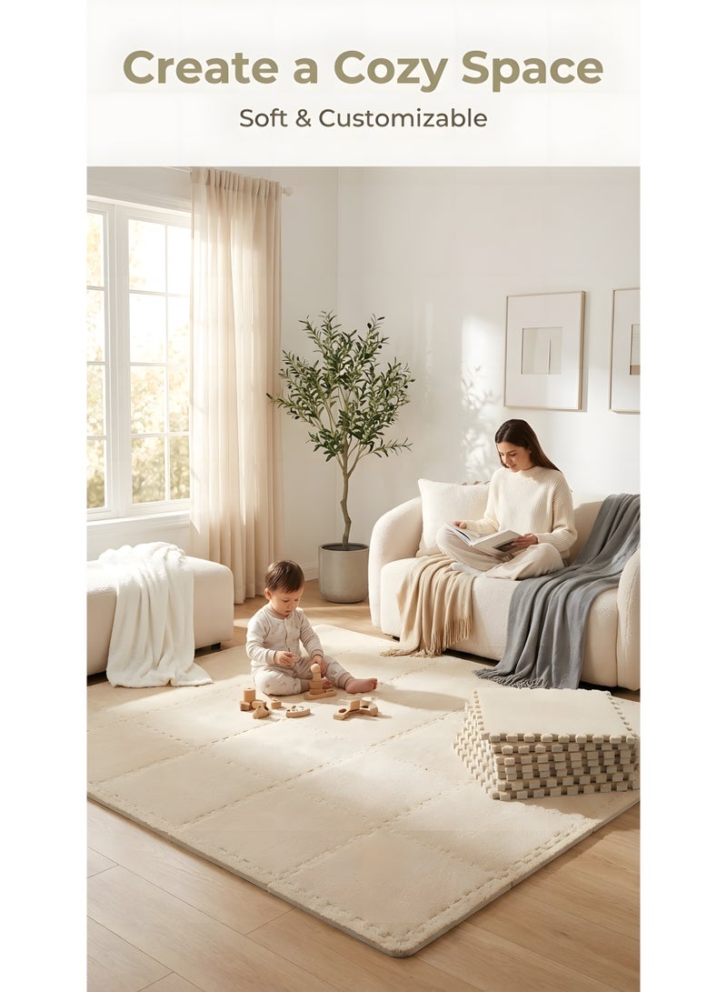 بيوينتي ١٢ قطعة من بلاط الأرضية الإسفنجي التفاعلي، بواجهة إي في آي سميكة، بحواف واقية، مناسب لممارسة الرياضة، واليوغا، وغرف اللعب (١١.٨٥ × ١١.٨٥ إنش، جملي) - Image 3