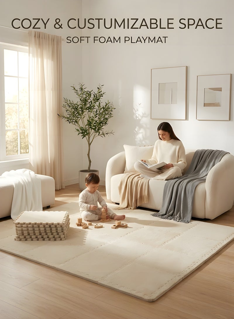 بيوينتي ١٢ قطعة من بلاط الأرضية الإسفنجي التفاعلي، بواجهة إي في آي سميكة، بحواف واقية، مناسب لممارسة الرياضة، واليوغا، وغرف اللعب (١١.٨٥ × ١١.٨٥ إنش، جملي) - Image 3