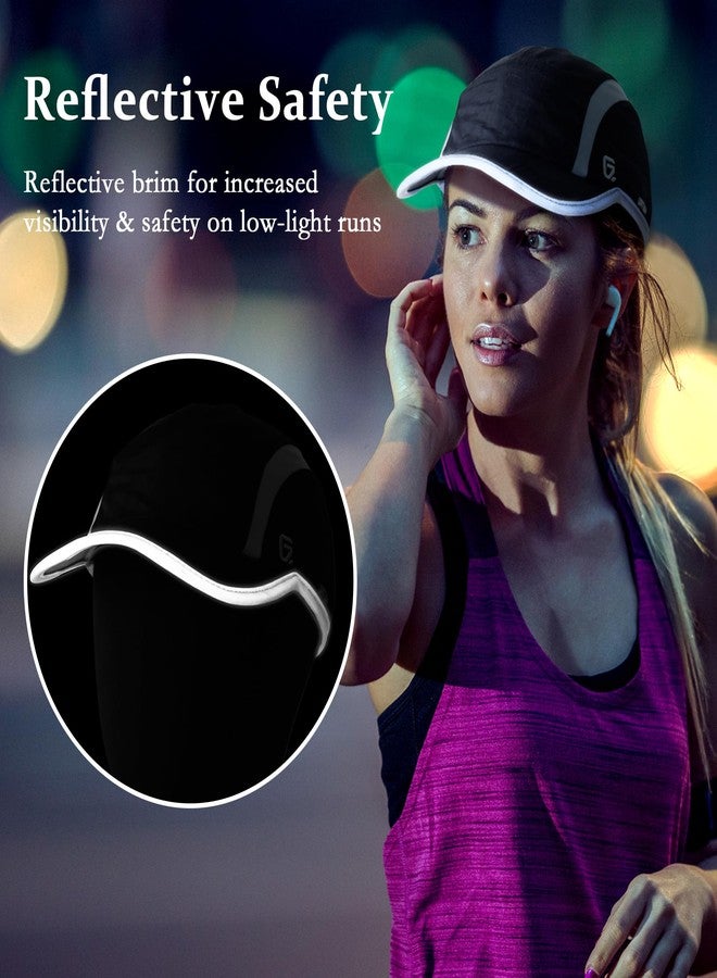 جادمكيندز قبعة رياضية قابلة للطي من GADIEMKENSD، عبوة من قطعتين، للرجال والنساء، للحماية من الشمس، قبعة جولف، قبعة عاكسة للضوء، قبعة جري، قبعة تبريد صيفية للمشي لمسافات طويلة، قبعة بيسبول، أسود وأبيض - Image 4