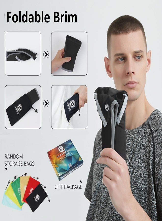 جادمكيندز قبعة رياضية قابلة للطي من GADIEMKENSD، عبوة من قطعتين، للرجال والنساء، للحماية من الشمس، قبعة جولف، قبعة عاكسة للضوء، قبعة جري، قبعة تبريد صيفية للمشي لمسافات طويلة، قبعة بيسبول، أسود وأبيض - Image 5