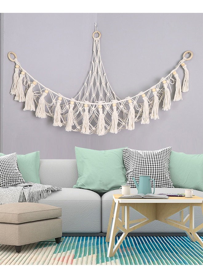 FUNCOT Children's Toy Storage,Stuffed Animal Hammock with LED Light,Cute Stuffed Animals Holder Hanging Organizer, Baby Room Decor Kids Bedroom Boho  - Image 5