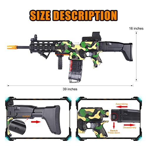 COOLFOX Electric Automatic Toy Gun for Nerf Guns Sniper Soft Bullets [Shoot Faster] Camouflage Burst Bullets for Boys,Toy Foam Blasters & Guns with 100 Nerf Sniper Darts, Gifts for Kids - Image 5