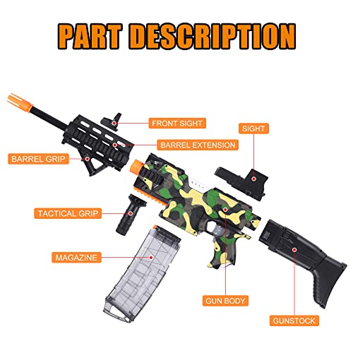 COOLFOX Electric Automatic Toy Gun for Nerf Guns Sniper Soft Bullets [Shoot Faster] Camouflage Burst Bullets for Boys,Toy Foam Blasters & Guns with 100 Nerf Sniper Darts, Gifts for Kids - Image 2