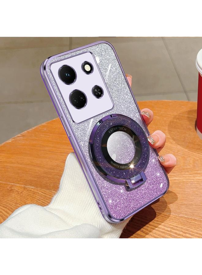 Zaboon Case For Infinix Note 30 5G Plated Gradient Glitter Round Holder TPU Phone Case - Image 1