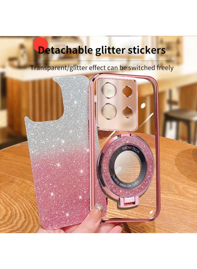 Zaboon Case For Infinix Note 30 5G Plated Gradient Glitter Round Holder TPU Phone Case - Image 4