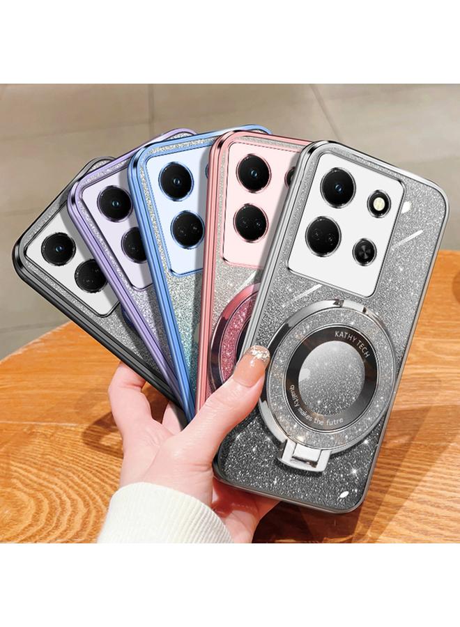 Zaboon Case For Infinix Note 30 5G Plated Gradient Glitter Round Holder TPU Phone Case - Image 2