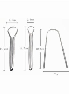 Generic Stainless Steel Tongue Cleaning Scraper Portable Reusable Tongue Scraper Tongue Cleaner for Oral Cleaning and Reducing Bad Breath 4PCS  - Image 3