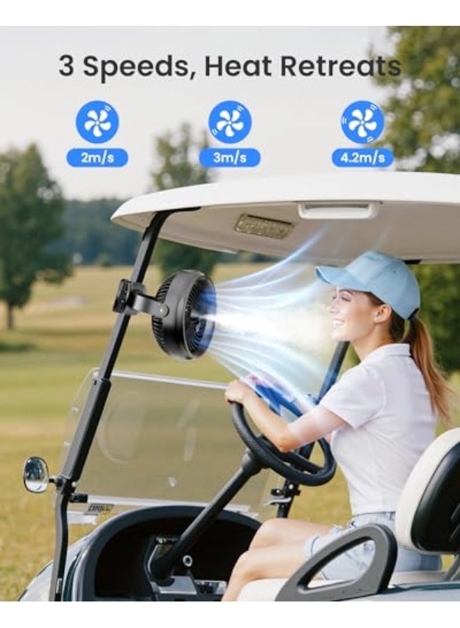 Koonie 10000mAh Battery Operated Misting Fan with Clip, Portable 8'' Mist Fan for Desk with Max. 48 Hours Runtime, 3Speeds, 2 Spray Modes, 200ML Tank for Golf Cart Home Office Travel Camping Stroller - Image 3