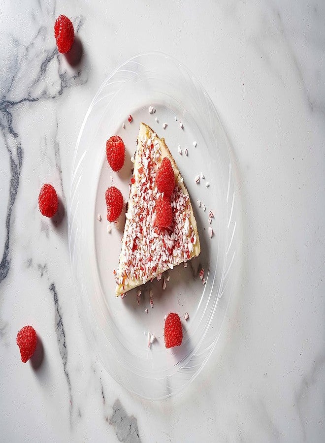 Munfix 6 Inch Clear Plastic Plates 100 Bulk Pack - Disposable Cake Plates for Dessert & Appetizers, BBQ, Party, Travel and Events, Microwavable Recyclable - Image 5