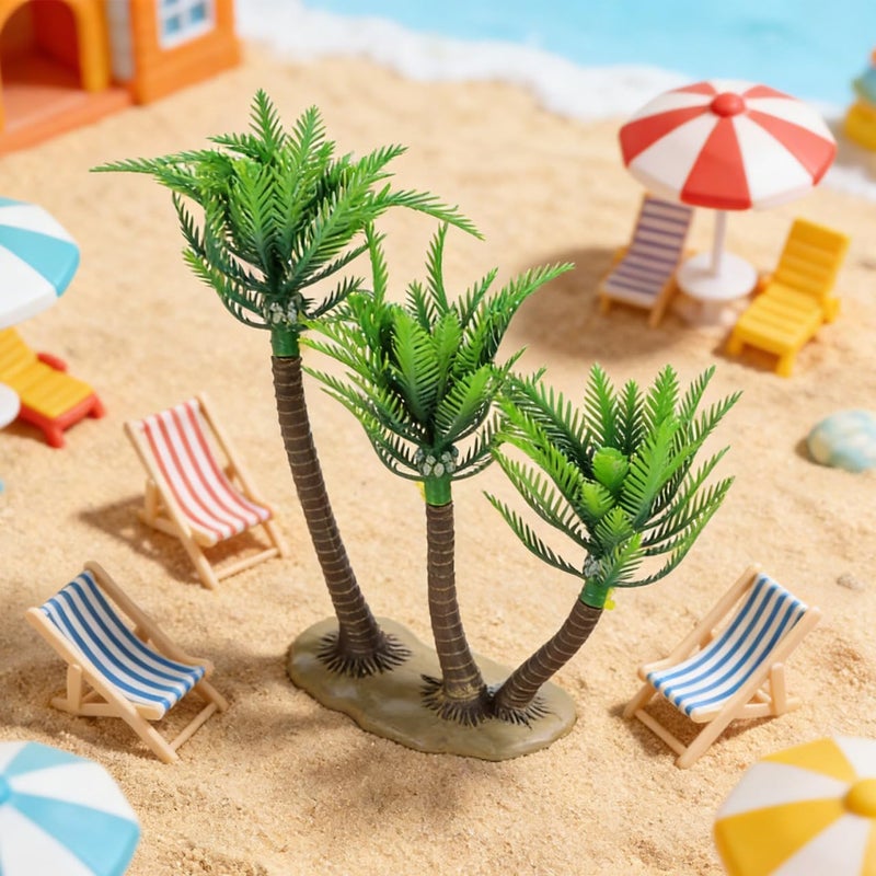 PRETYZOOM Artificial Coconut Tree Ornament Miniature Palm Leaves for DIY Terrariums Home Decor - Image 2
