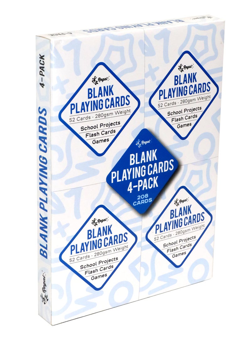 Regal Games 208 Blank Playing Cards to Write On - Custom Blank Deck of Cards - (2.5" x 3.5") Cardstock White Poker Size - 4 Packs x 52 Cards - Image 5