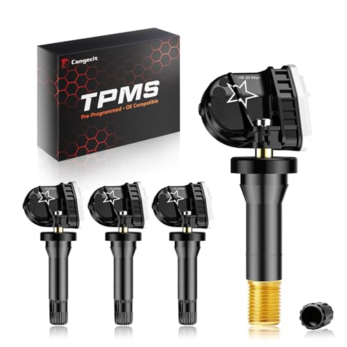 Cangecit Pre-Programmed 433Mhz TPMS Sensor Compatible with Chevy Silverado1500/2500/3500(2019-2022), Cruze(2016-2022), Traverse(2016-2022), Cadillac XT5 (2017-2022) OE# 13598773 13528563(4PCS) - Image 1