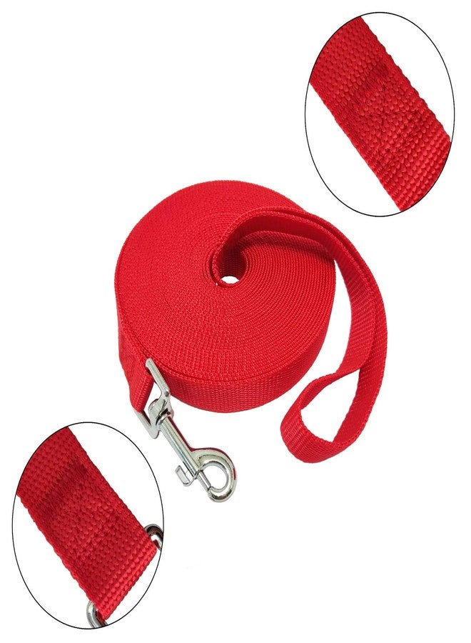 MANDAO Nylon Training Dog Leash for Small Medium Large Dogs, 15ft 20ft 30ft 50ft Long Leash Dog/Puppy Lead for Obedience Recall Training, Camping (30ft, Red) - Image 2