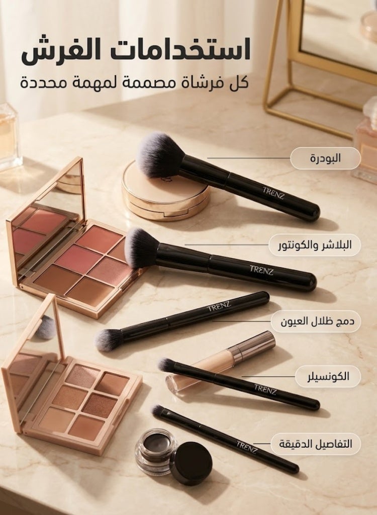 TRENZ Essential Makeup Brush Set - 5 brushes - S03 - Image 3