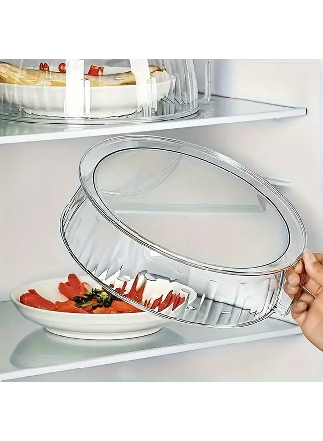 1pc Microwave Splash Guard Lid Food Grade Heat Resistant Transparent Cover For Heating Baking Outdoor Cooking - Image 1