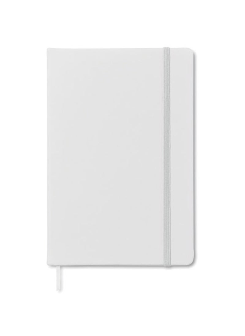 HQ A5 Size Executive PU Cover Notebook With Elastic Closure 192 Pages White Cover  - Image 4