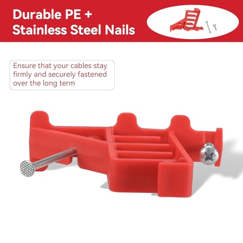 Atader Multi Cable Staples for Romex Clips, Plastic Electrical Wire Stackers, Secures Romex, UF & (NM) Non-Metalic, Coaxial & Data/CAT 5 Cable, 25Pcs, Fast and Easy to Install - Image 3