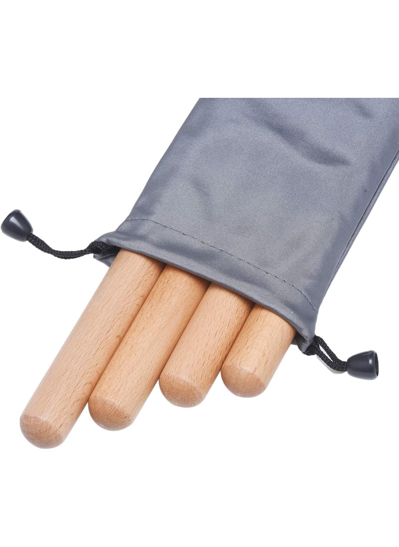Mihey 2 Pairs Classical Wood Claves Musical Percussion Instrument 8 Inch Rhythm Natural Hardwood Sticks with a Carry Bag  - Image 3