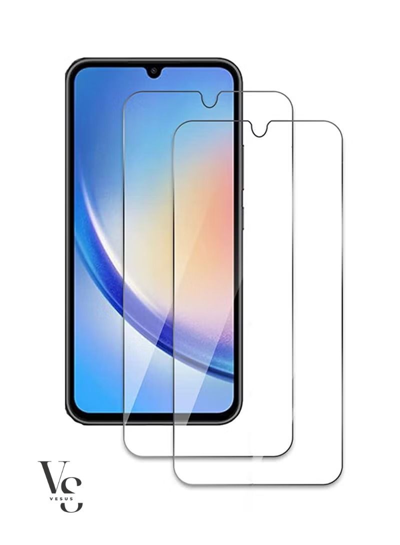 فيسوس عبوتان من واقي الشاشة samsung galaxy A24 4G عالي الدقة من الزجاج المقوى بغشاء خالي من الفقاعات ومضاد للبصمة سهل التركيب واقي شاشة زجاجي
