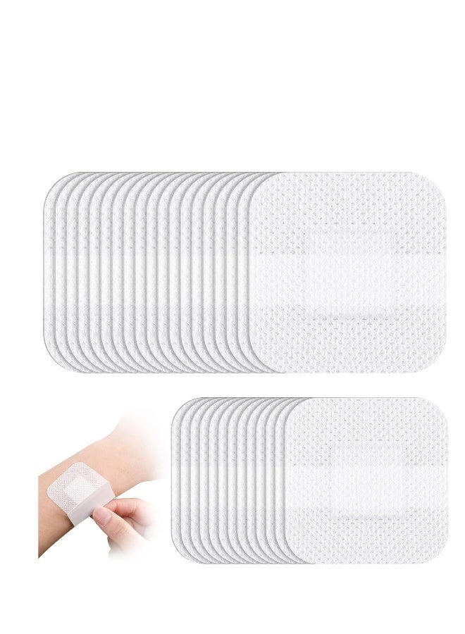 40 PCS Adhesive Island Dressing Bordered Gauze Wound Dressing Breathable Square Bandage Waterproof Gauze with Pad Individually Packed Pouches Tapes for Blister Wound Care (1.7 x 1.7 Inch)