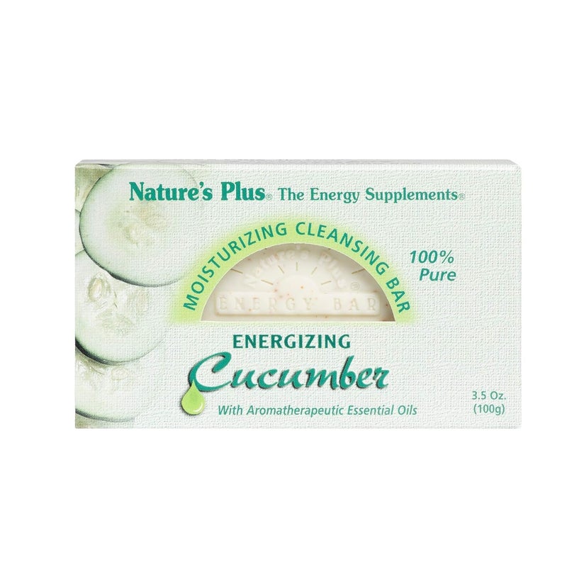بار تنظيف مرطب بالخيار من ناتشرز بلس - 3.5 أونصة - تنظيف لطيف، غني بالمرطبات - زيوت أساسية عطرية - مكونات نقية 100% ومستخلصات نباتية - نباتي