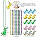 CiciBear 15 Pack Dinosaur Sequin Necklace Party Favors with Mardi Gras Beads for Dinosaur Themed Party Favors Home Decorations Festivals Wedding Birthday Celebrations 5 Colors - Image 4