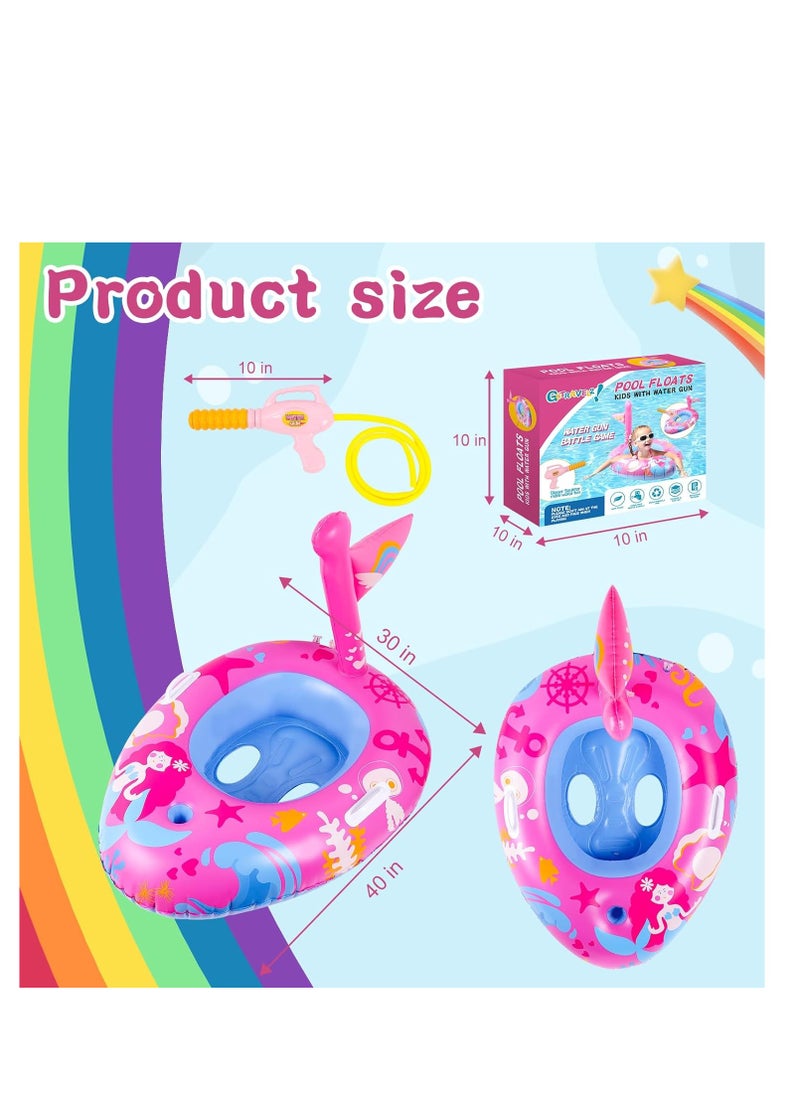 GoTravel2 Pool Floats Kids with Water Gun, Mermaid Pool Floats Kids, Pool Toys for Kid s Aged 3-8 Years, Toddlers Pool Floats for Girls, Inflatable Pool Floats Kids for Swimming Pool Party Lake Beach  - Image 2
