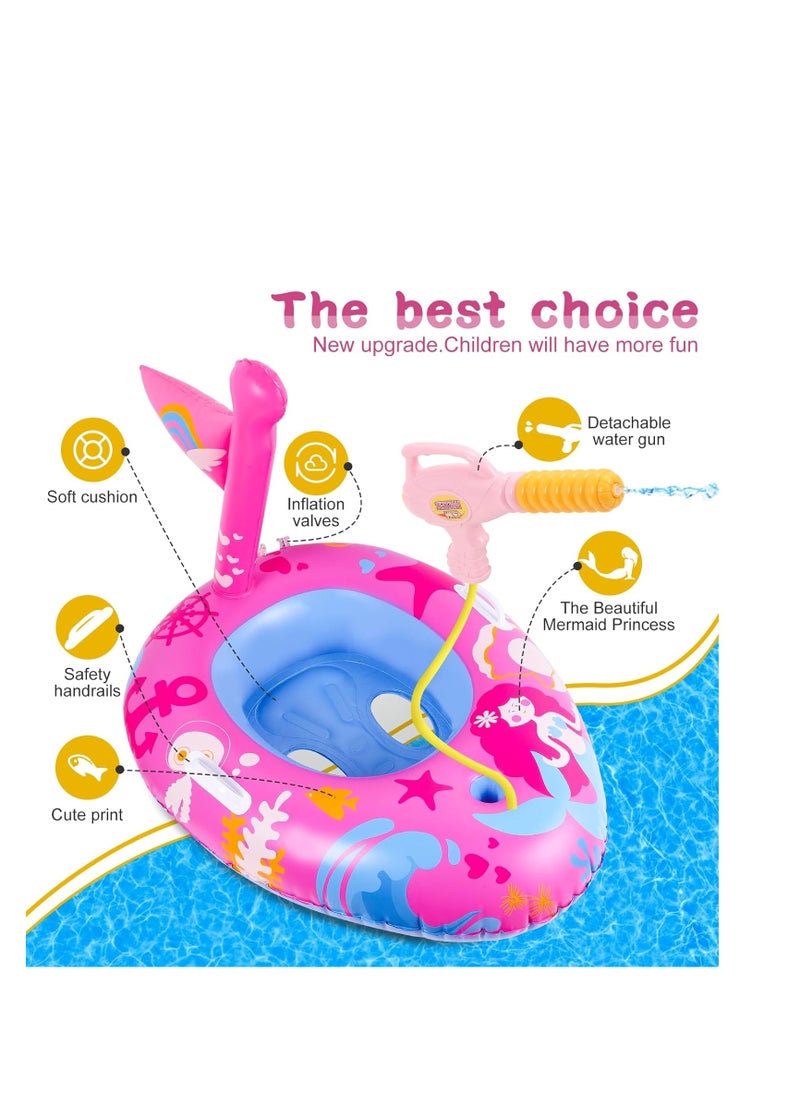 GoTravel2 Pool Floats Kids with Water Gun, Mermaid Pool Floats Kids, Pool Toys for Kid s Aged 3-8 Years, Toddlers Pool Floats for Girls, Inflatable Pool Floats Kids for Swimming Pool Party Lake Beach  - Image 5
