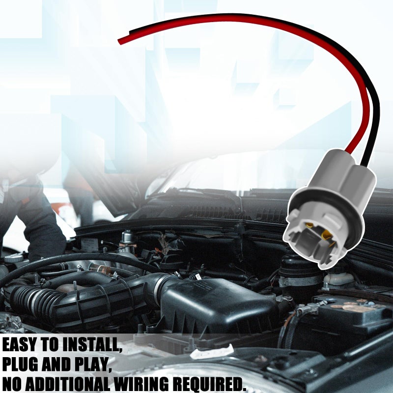 HHZL 2PCS Turn Signal Socket Tail Light Harness T13 T15 T10 194 Brake Side Marker Light Socket License Plate Harness Pigtail Bulb Adapter for GM Chevrolet (Grey) - Image 4