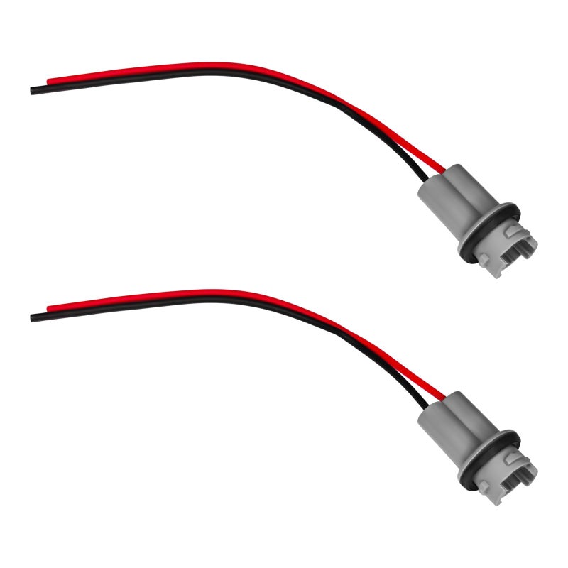 HHZL 2PCS Turn Signal Socket Tail Light Harness T13 T15 T10 194 Brake Side Marker Light Socket License Plate Harness Pigtail Bulb Adapter for GM Chevrolet (Grey) - Image 1