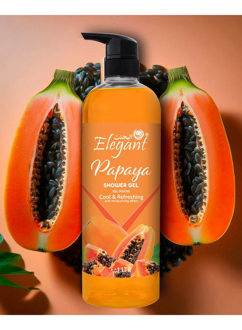 Elegant 3-Pieces Papaya Shower Gel 1 Liter - Image 3