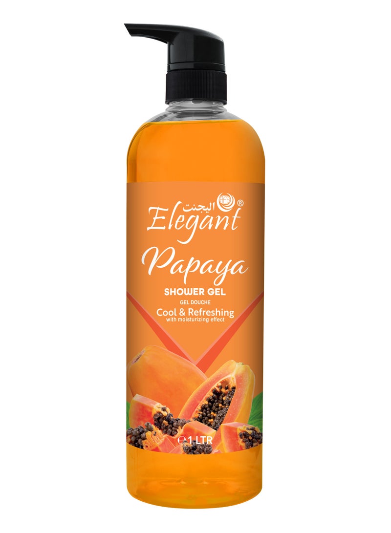 Elegant 3-Pieces Papaya Shower Gel 1 Liter - Image 2