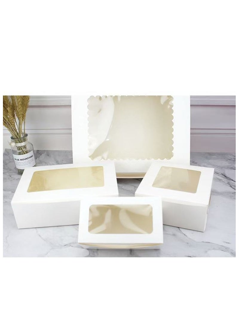 White 12-Piece 4-Cavities Kraft Paper Cupcake Box With Transparent Mini Window  - Image 2