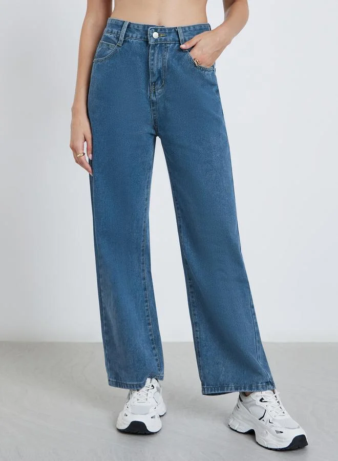 Styli Styli High Rise Wide Leg Jeans