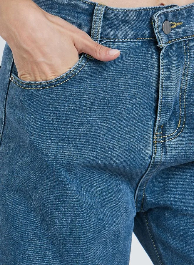 ستايلي بنطال جينز بقصة أرجل واسعة