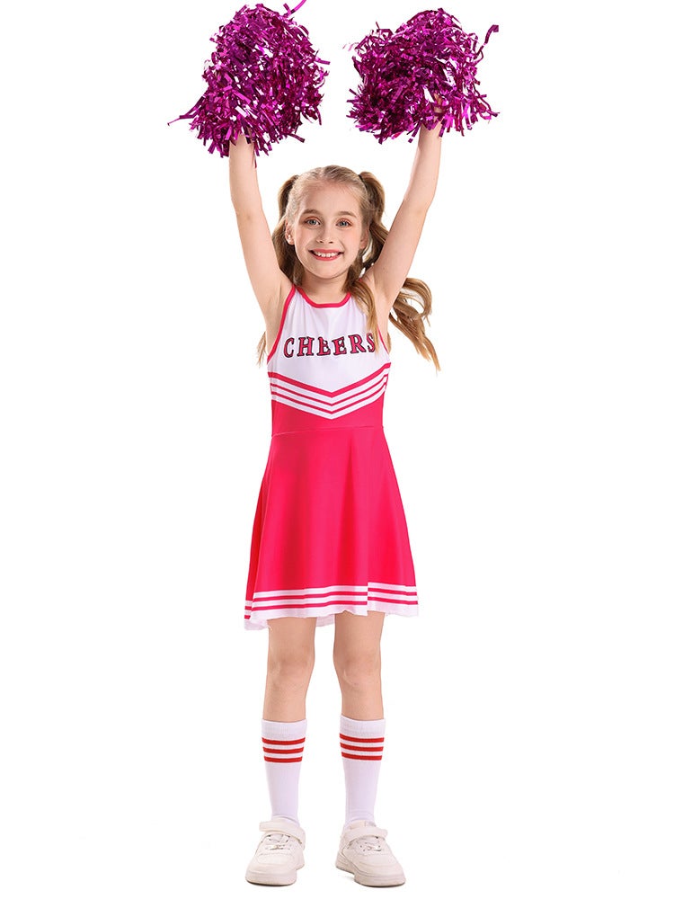 Children's Cheerleading Uniform – Four-Color Polyester Dress for Game Role Playing - Image 4