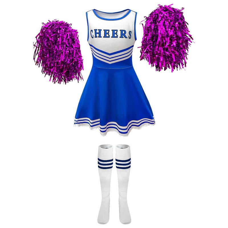 Children's Cheerleading Uniform – Four-Color Polyester Dress for Game Role Playing - Image 1