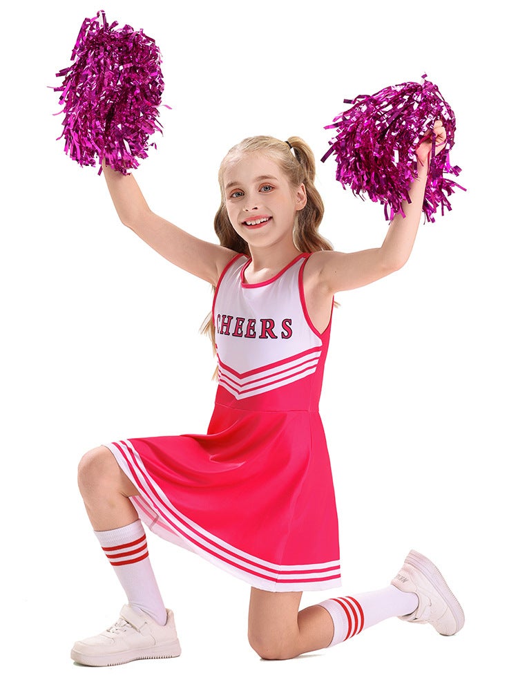 Children's Cheerleading Uniform – Four-Color Polyester Dress for Game Role Playing - Image 5