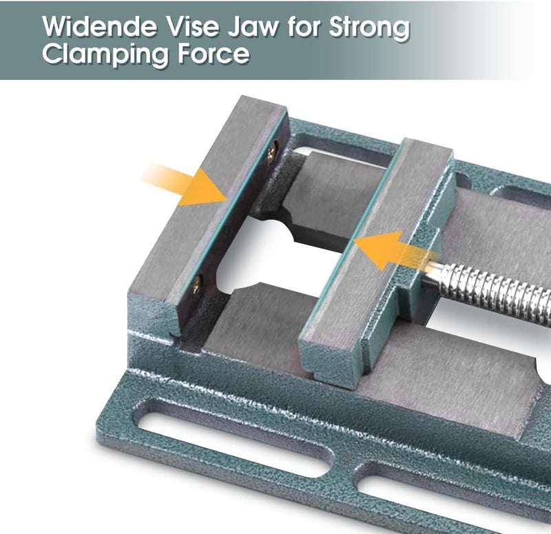 كلاراكو كماشة مثقاب مقاس 6 بوصات من الحديد الزهر كماشة مثقاب صناعية شديدة التحمل كماشة تثبيت للطاولة للطحن والحفر والنجارة وصيانة الآلات - Image 2