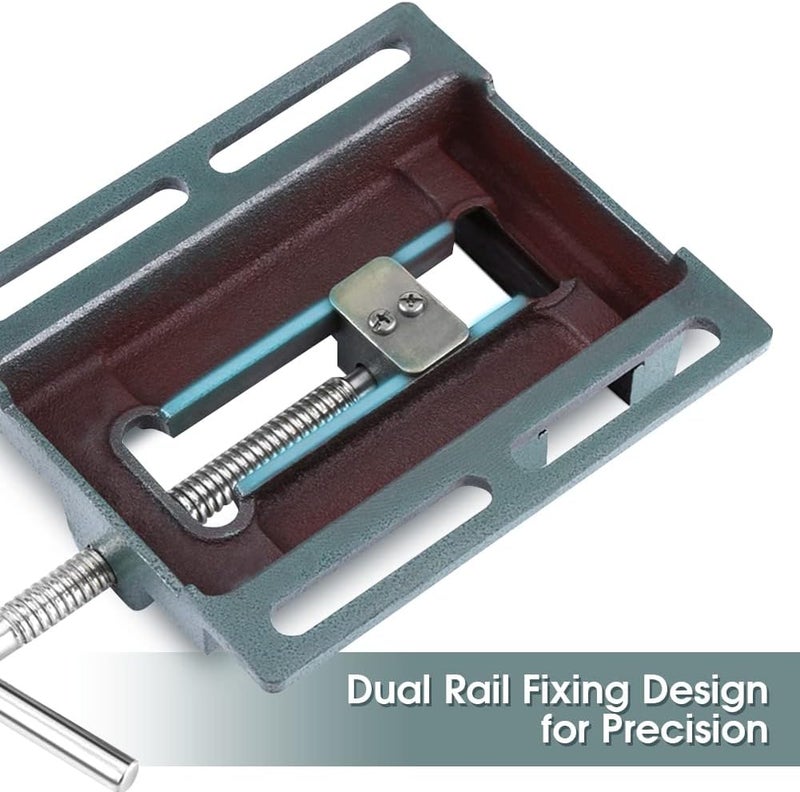 كلاراكو كماشة مثقاب مقاس 6 بوصات من الحديد الزهر كماشة مثقاب صناعية شديدة التحمل كماشة تثبيت للطاولة للطحن والحفر والنجارة وصيانة الآلات - Image 4