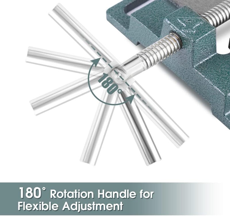 كلاراكو كماشة مثقاب مقاس 6 بوصات من الحديد الزهر كماشة مثقاب صناعية شديدة التحمل كماشة تثبيت للطاولة للطحن والحفر والنجارة وصيانة الآلات - Image 3