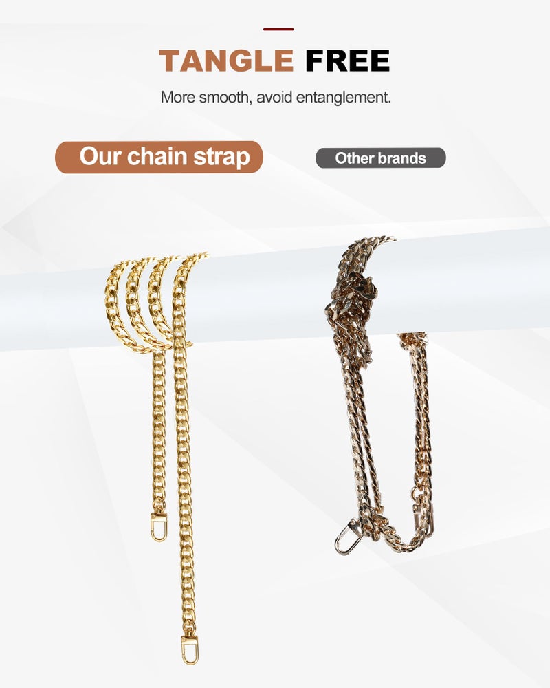 SEAVILIA Handmade DIY 47" Gold Purse Chain Straps Accessories – Replacement Crossbody & Shoulder Straps for Bag Making - Image 3