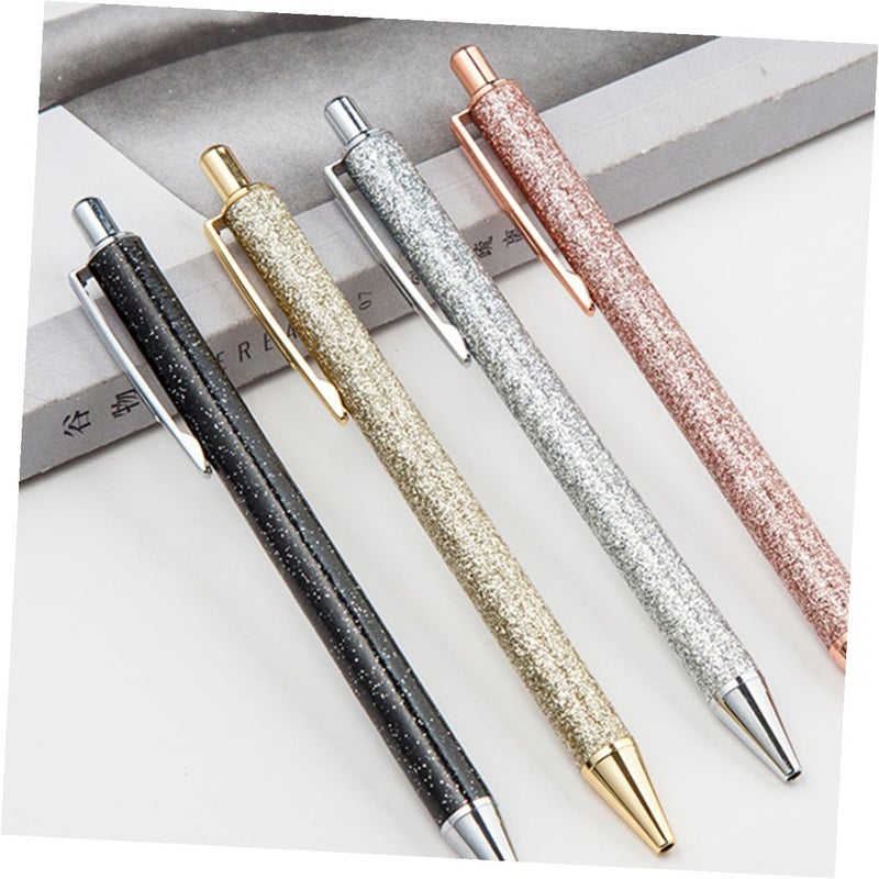 2 Pack Silver Tone Metal Ballpoint Pen 1 0mm Click Pen For Office School Writing Supplies - Image 4