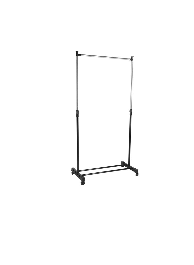 Royalford Garment Rack- RF12432/ Extendable Height Upto 155 cm, Large Storage and Easy to Move with Wheels Black - Image 2