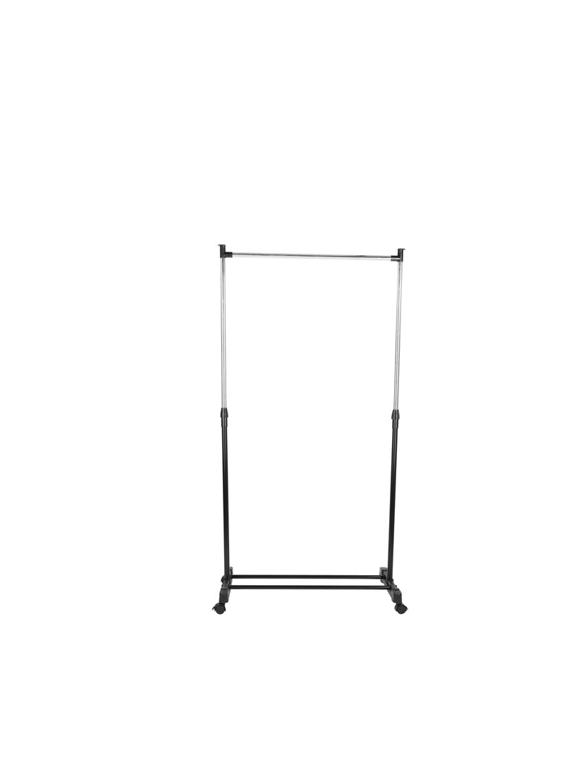 Royalford Garment Rack- RF12432/ Extendable Height Upto 155 cm, Large Storage and Easy to Move with Wheels Black - Image 1